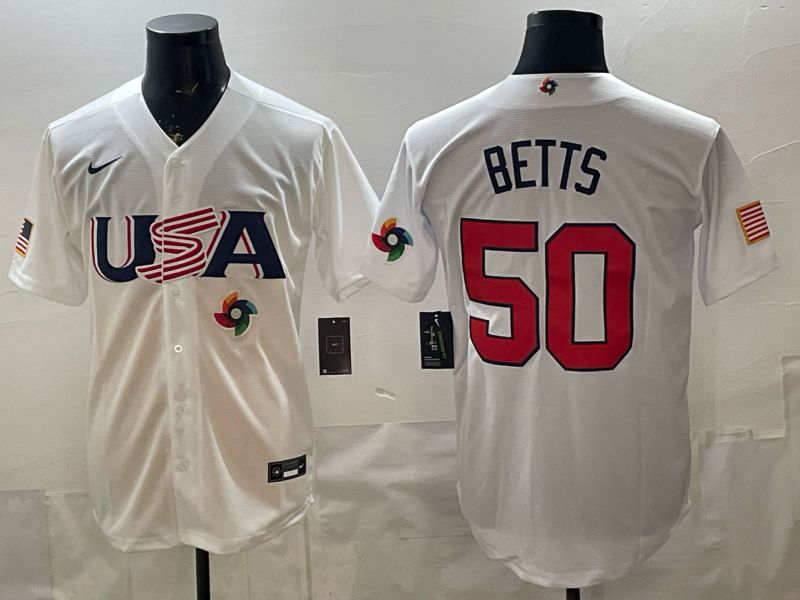 Men 2026 World Cub USA #50 Betts White Nike MLB Jersey style 010->more jerseys->MLB Jersey